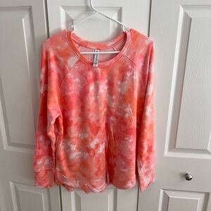 Athleta Pink and Orange Tie-Dye Sweater